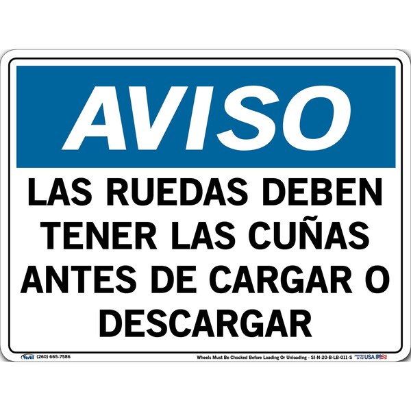 Vinyl Label Sign, 9-1/2" Height, 12-1/2" Width, Vinyl Label, Rectangle, Spanish